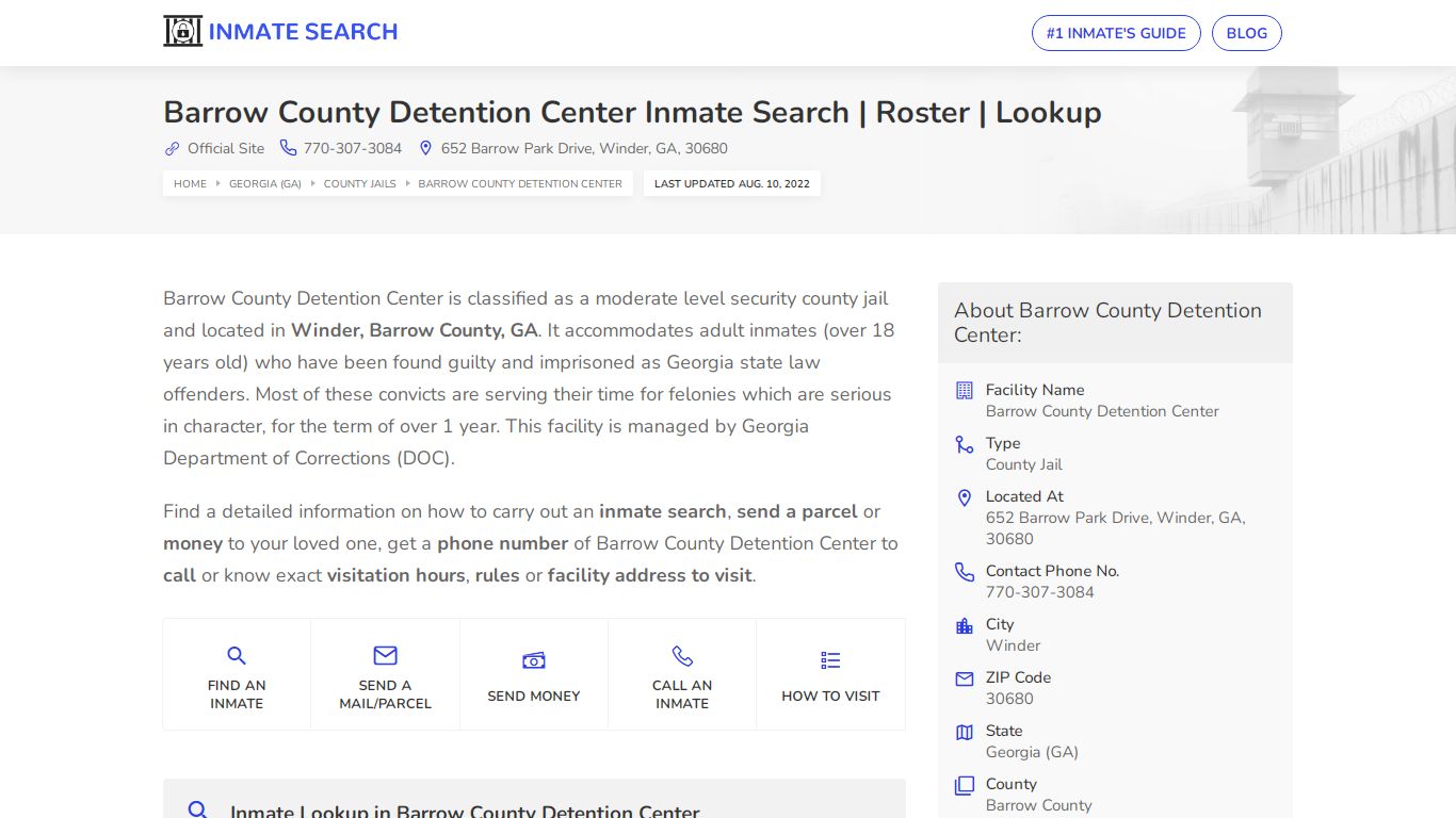 Barrow County Detention Center Inmate Search | Roster | Lookup